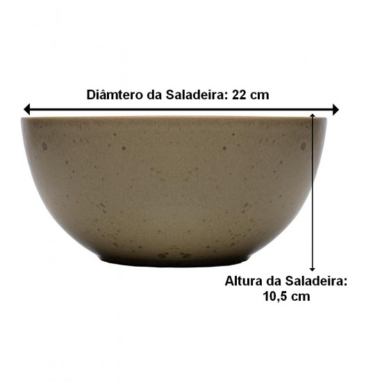 Saladeira 22cm Mist Verde Matte Cerâmica Wolff